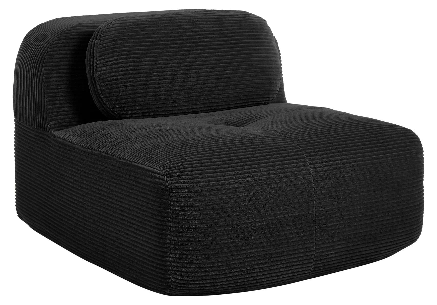 Moderne modulare Sofa ohne Armlehnen mit Kissen - Ecksofa fürs Wohnzimmer - Cordstoff - Stil A, Schwarz