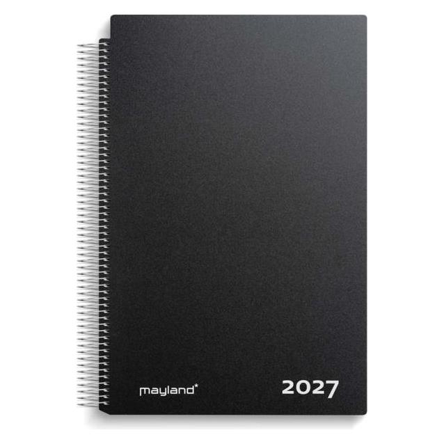 Mayland-Burde Aftalekalender A4 dag sort PP-plast 2027 (A4, 1 Tag / 1 Seite) (27220000)