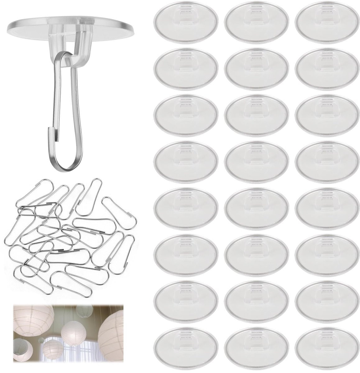 Dailygoods Set van 100 zelfklevende plafondhaken voor decoratie