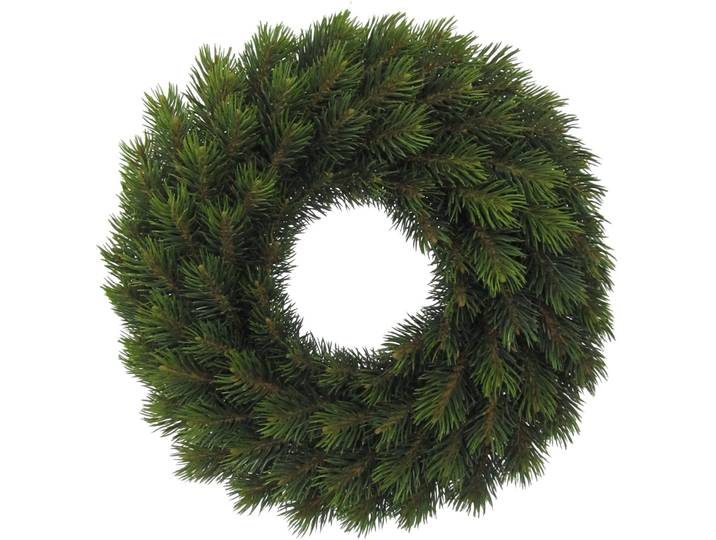 Dekokranz CREATIV DECO Weihnachtsdeko , grün, Ø:42cm, Kunststoff, Dekokränze, Dekokranz, 87 Tannenspitzen