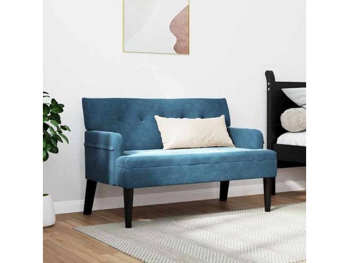(SOLDES DEC)Banc/Banquette - Chaise de salon Chesterfield Bleu 112x65 5x75 cm Velours 01_8464761