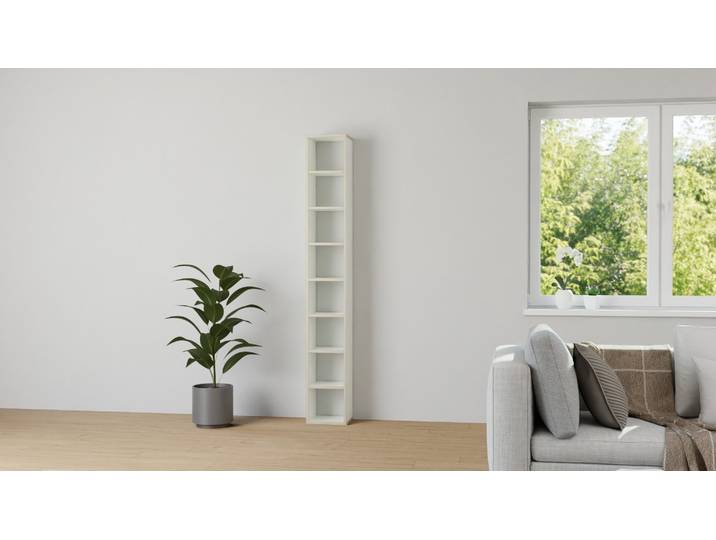 Hohes Nischenregal Premium Dekore Weiß Multiplex Kante