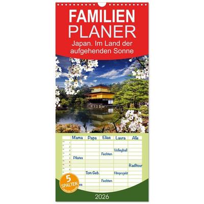 Familienplaner 2026 - Japan. Im Land der aufgehenden Sonne mit 5 Spalten (Wandkalender, 21 x 45 cm) CALVENDO