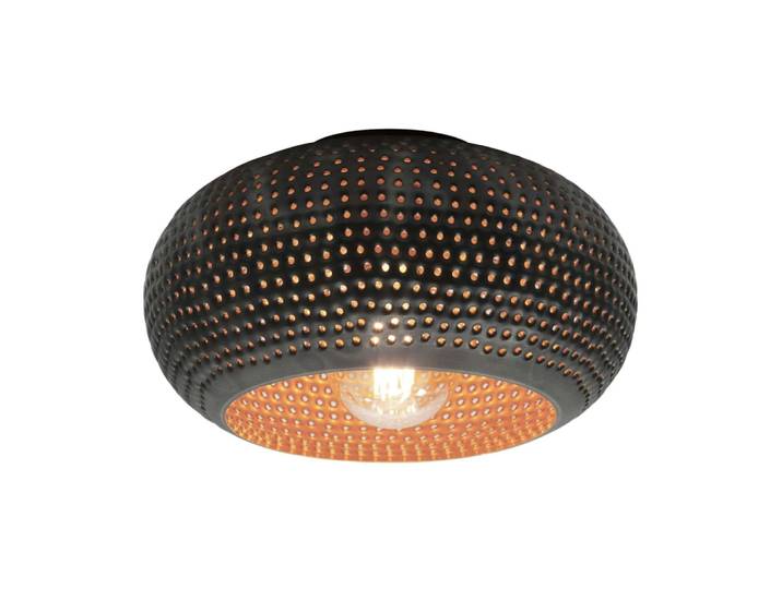 Plafonnier rond en métal ajouré brun 35cm