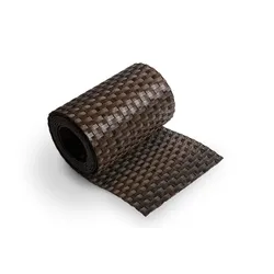 Zaunstreifen Sichtschutz Rolle Doppelstabmatten Zaunblende Zaunfolie Streifen Polyrattanstreifen Stabmatte Zaun braun 255x19 cm Polyrattan Jet-Line
