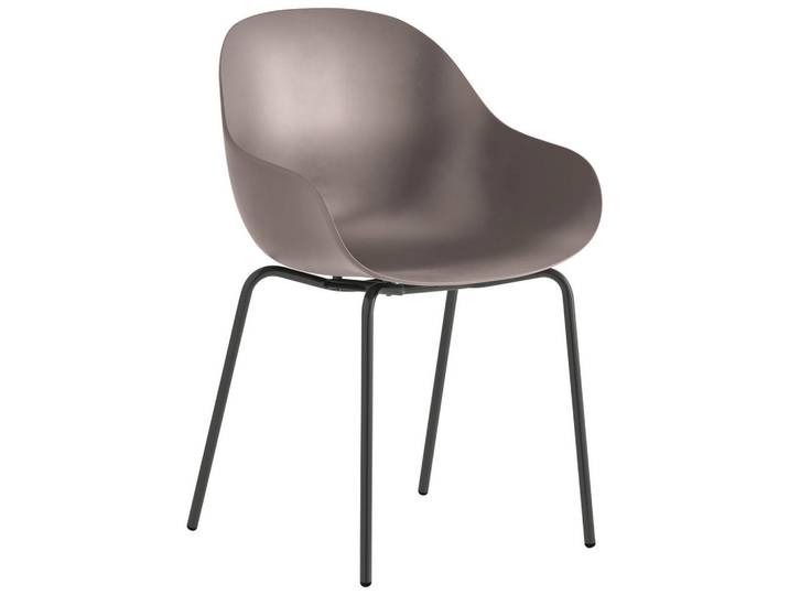 Connubia Armlehnstuhl, Schwarz, Taupe, Metall, Kunststoff, Rundrohr, 53x83x50 cm, Typenauswahl, Esszimmer, Stühle, Esszimmerstühle, Armlehnenstühle