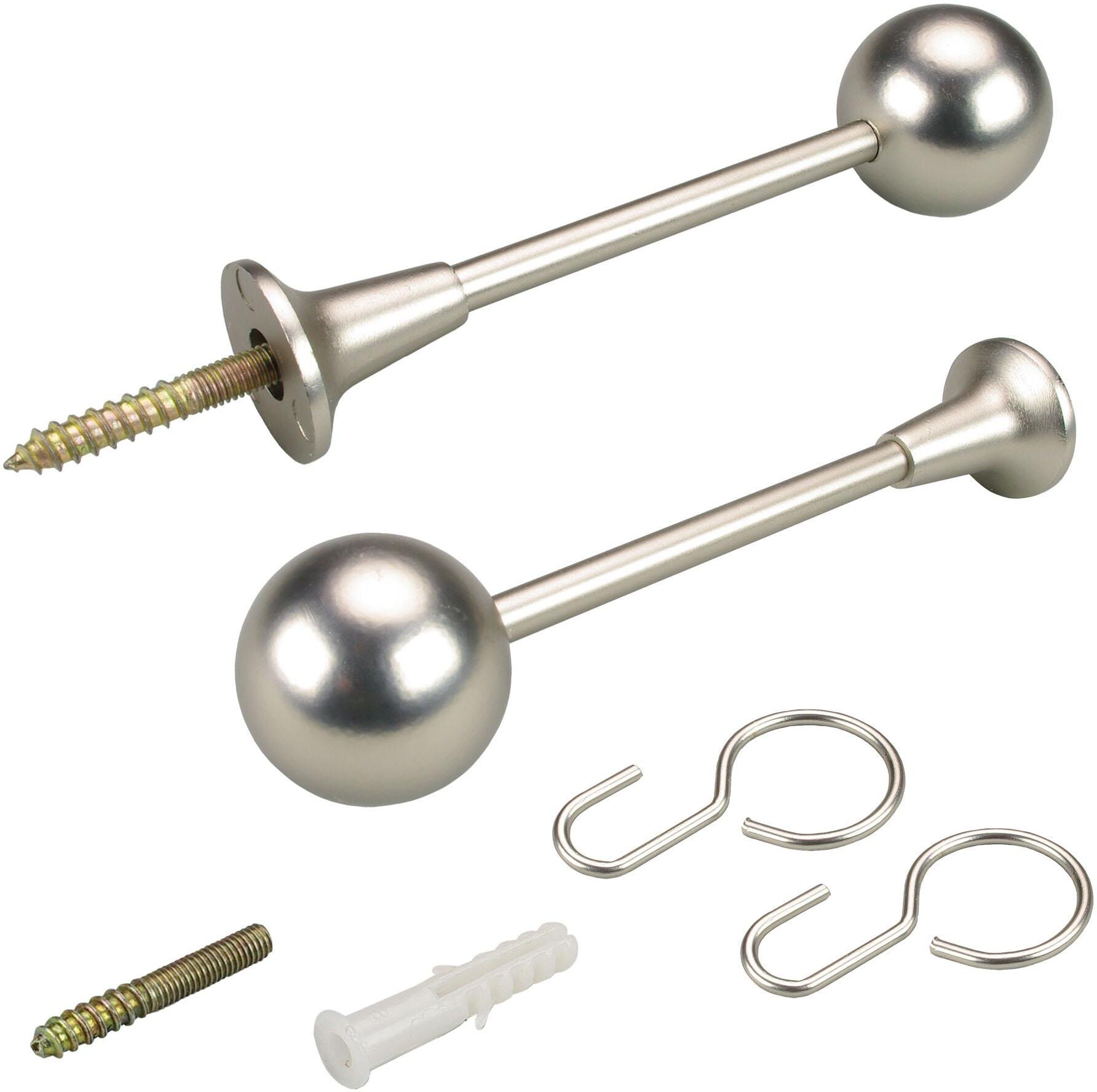 Raffhalter LIEDECO, braun (chromfarben, matt), Metall, Raffhalter, Raffhalter, für Gardinenstangen Ø 16 mm chromfarben, matt Einheitsgröße