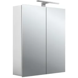 emco mee LED-Lichtspiegelschrank, aluminium, 2 Türen, Aufputzmodell, LED-Leuchte, 600mm, 949805050