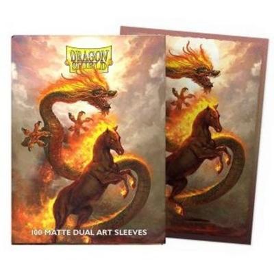 Pegasus ART12115 - Dragon Shield: Fire Horse, 100 Matte Dual Art Sleeves