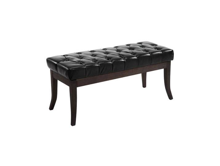 Banquette avec pieds en bois assise en pvc et synthetique Noir