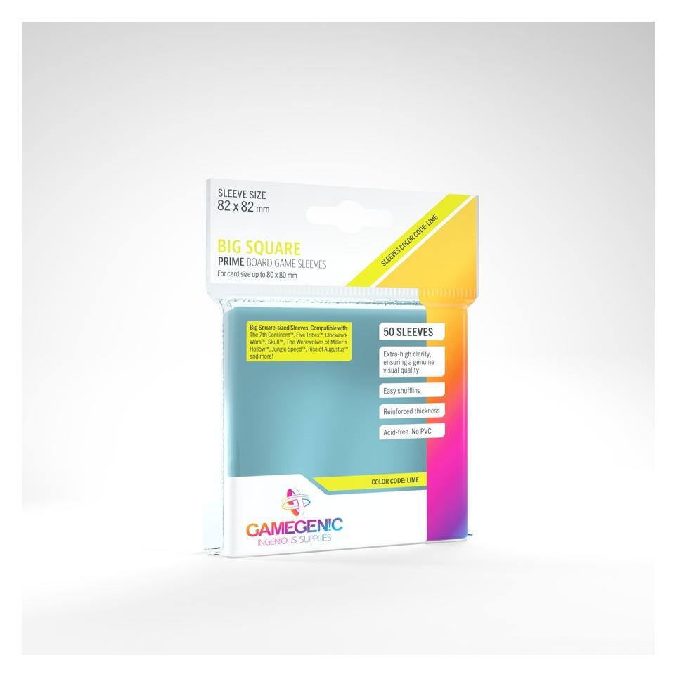Gamegenic GGS10045 - PRIME grosse quadratische Hüllen 82 x 82 mm - Transparent (50 Hüllen) (02733)