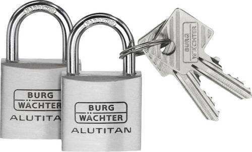 Burg Wächter 36151 Vorhängeschloss 30.00mm gleichschließend Aluminium Schlüsselschloss