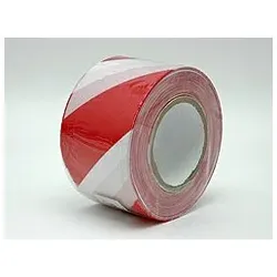 Absperrband Warnband Trassenband Flatterband rot-weiß 80mm 100m 30μm 1 Rolle
