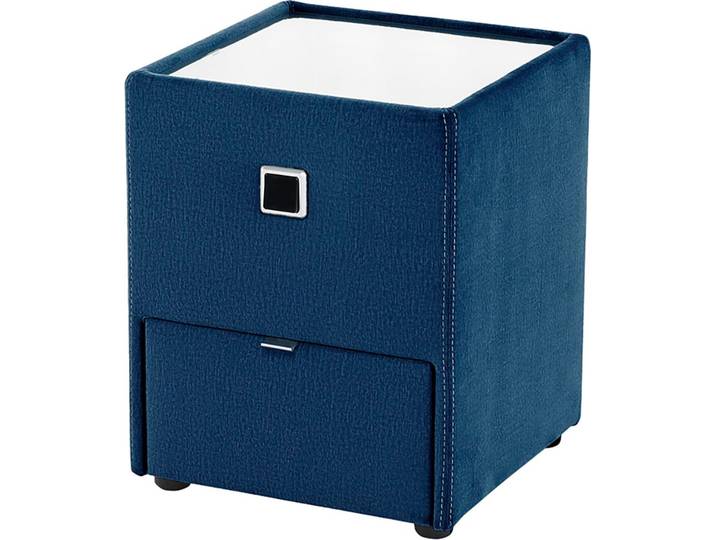 Nachtkonsole, Glas, Blau, 42,5×53×45 cm, Mit LED-Beleuchtung, Jockenhöfer