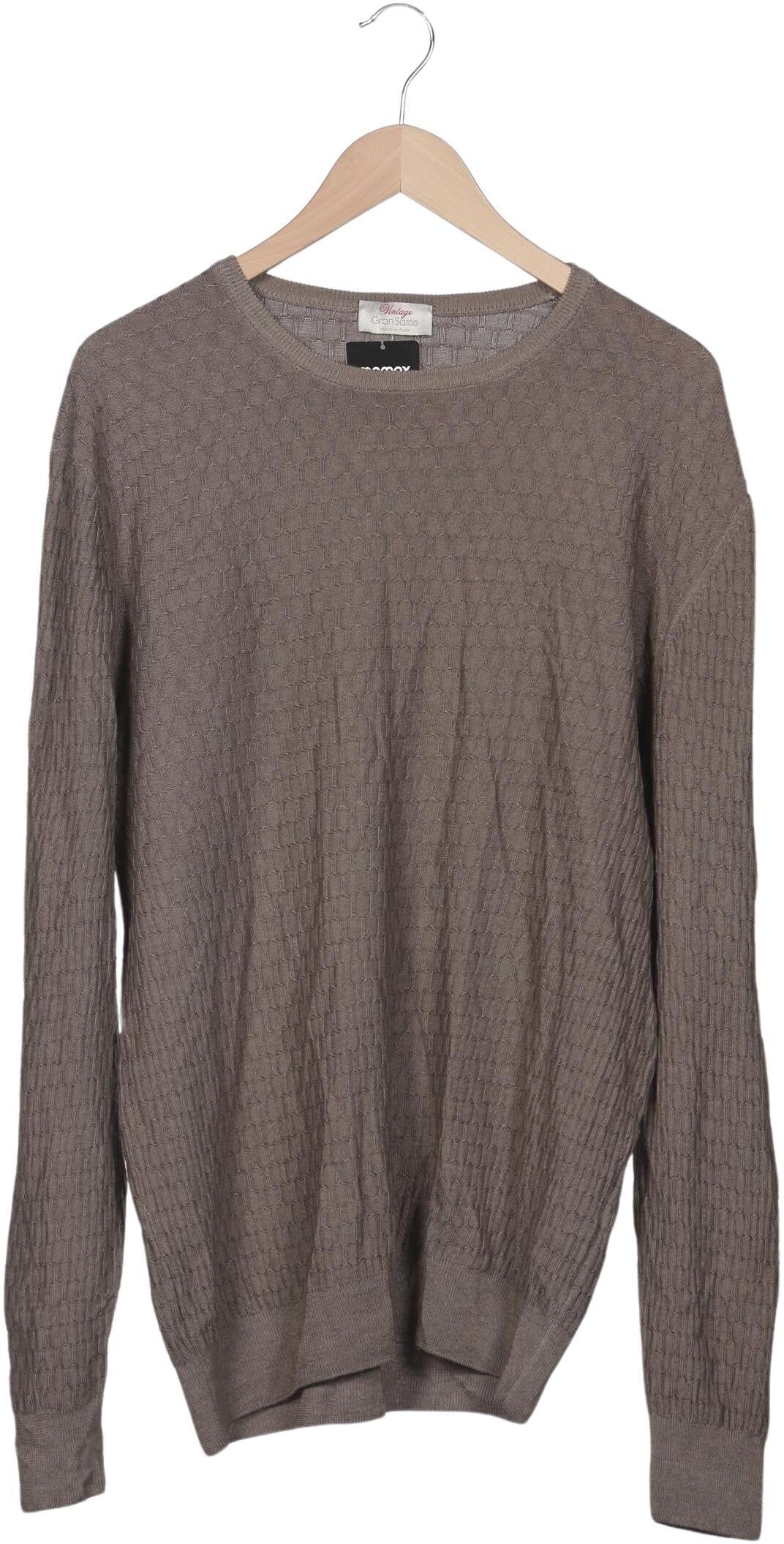Gran Sasso Herren Pullover, Braun, Gr. EU 56, Schurwolle - Second Hand