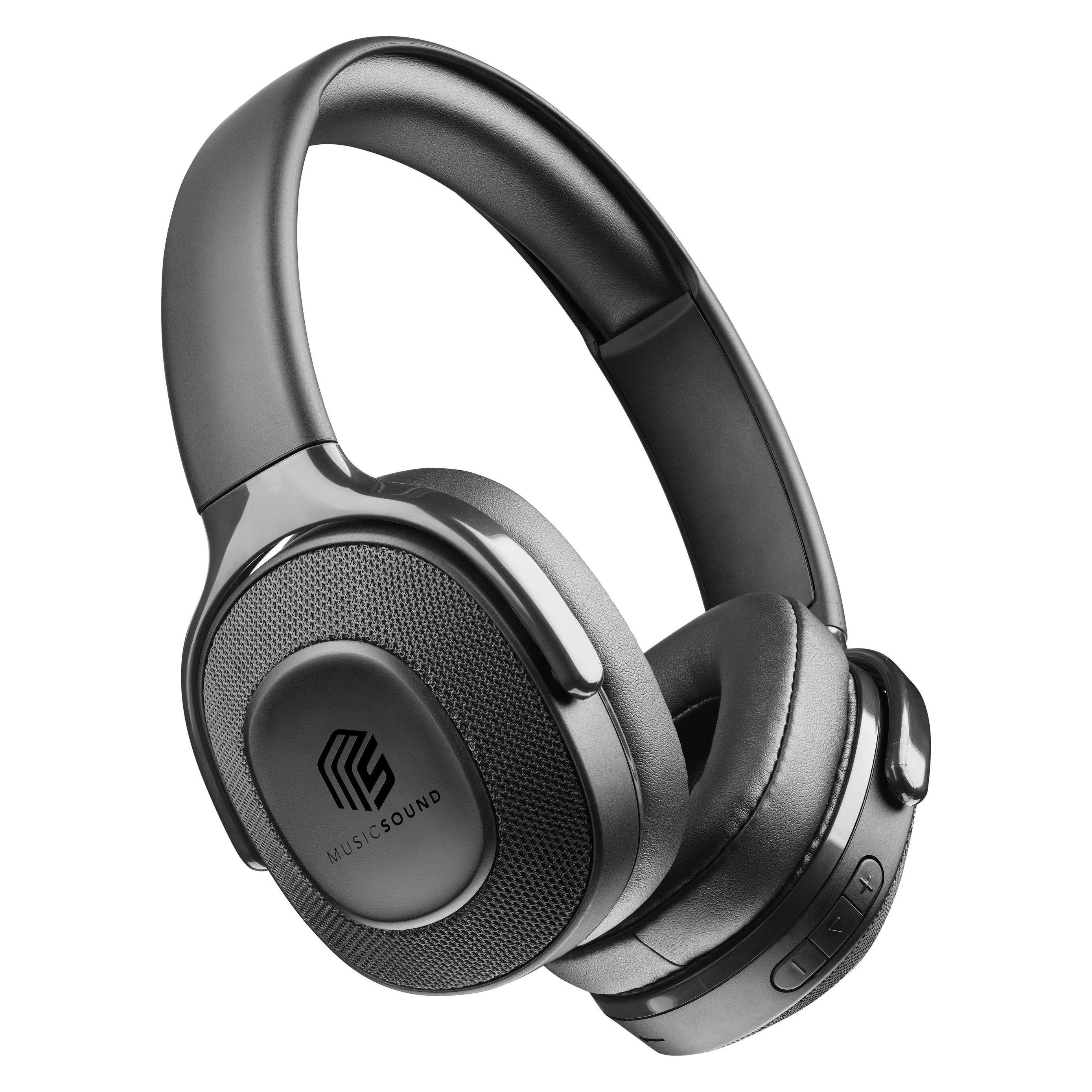 Music Sound Music+Sound DEEP Bluetooth-Kopfhörer schwarz on-ear max.25h Laufzeit 1 (Keine Geräuschunterdrückung, 25 h, Kabellos) (60722)