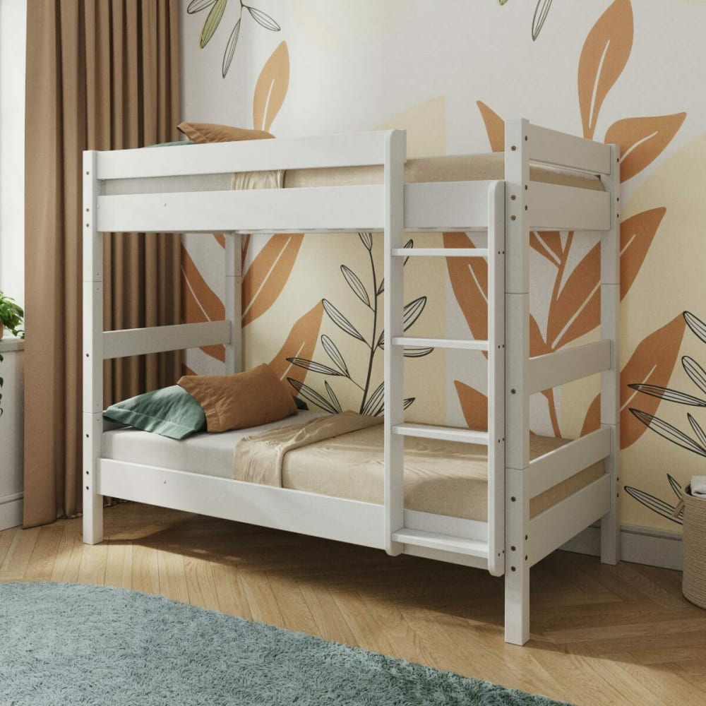 ID Kids Litera convertible separable madera maciza blanco 80x190 cm