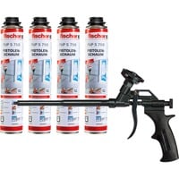 Metall-Schaumpistole PUPM 4 BLACK, Aktionspaket, Sprühpistole schwarz, inkl. 4x Pistolenschaum PUP S 750 B2