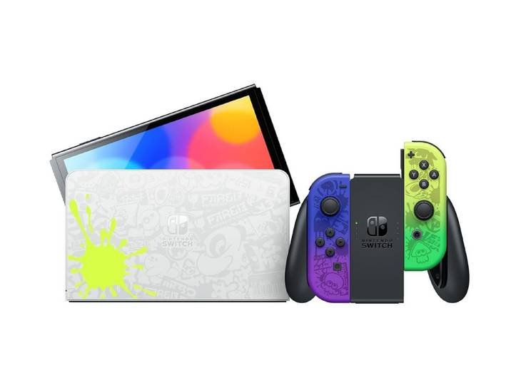 Nintendo Konsole OLED Splatoon 3 Edition, 64GB. WiFi WLAN, Bluetooth, OLED-Modell Limited Edition