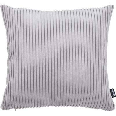 Dekokissen DONE. "Zoom", silber, B:45cm L:45cm, Obermaterial: 92% Polyester, 8% Nylon, Dekokissen_Sitzkissen_Kissenhüllen, Kissenhülle aus modernem Cordstoff