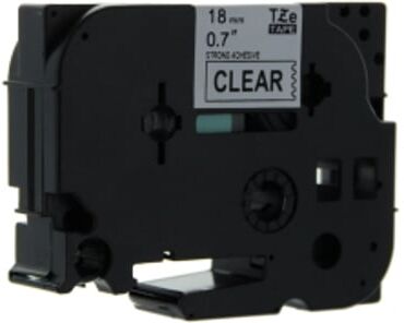 Q-Nomic TZe-S141 cinta súper adhesiva 18mm texto negro sobre transparente (8M)
