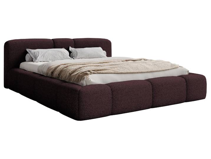 Selsey Bowia – Lit rembourré 200 x 200 cm\, peluche bordeaux