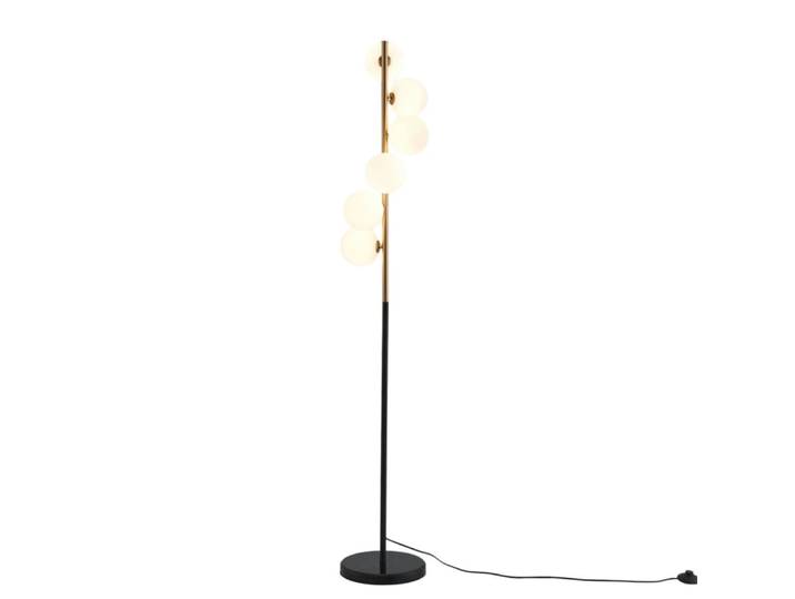 Lampadaire en verre noir et doré 160 cm