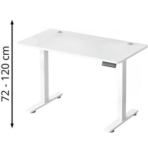 Vasagle Schreibtisch LSD130WZ01, weiß / weiß, elektrisch höhenverstellbar, 100 x 72-120 x 60 cm