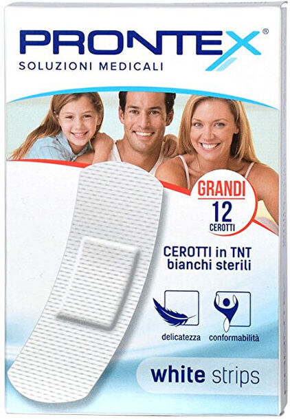 Prontex Safety  White Strips Cerotti Bianchi Grandi 12 Pezzi