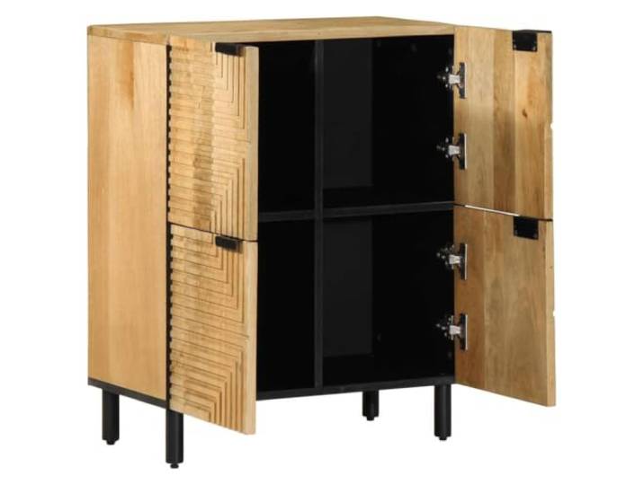 HKQWPBF Sideboard Braun 60x33x75 cm Massivholz Mango Mangoholz, robustes Hartholz, starke Oberplatte, reichlich Stauraum, Badschrank, Küchenschrank, Flur, Büro