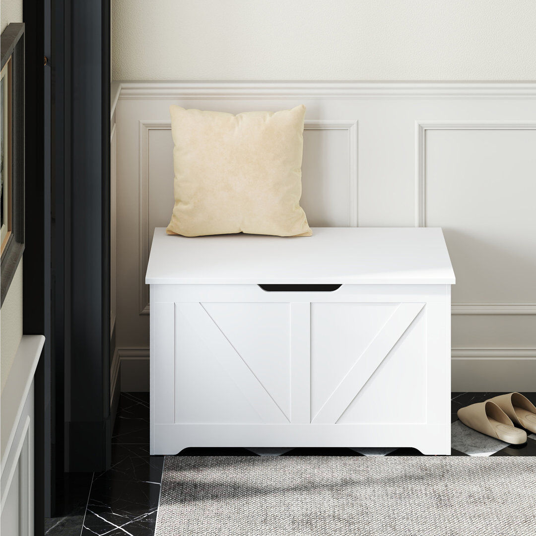 Alpen Home Zermatt Storage Bench White 46cm H X 80cm W X 40cm D