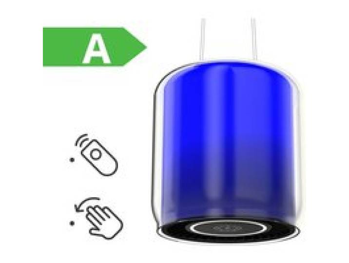 FIREGAS Hotte îlot Centrale A 380m ³/ h 39.5cm - Hotte Aspirante 9 Vitesses - Hotte Suspendue Recyclage -Grise-Classe énergétique A
