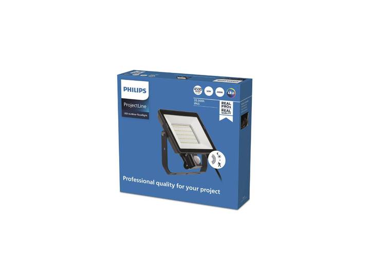 Philips ProjectLine Außenstrahler Sensor 3000K 50W, schwarz, Metall, LED Außenleuchte