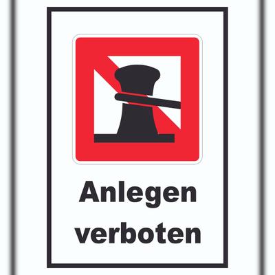 HB-Druck Anlegen verboten Schild A5 Rückseite selbstklebend