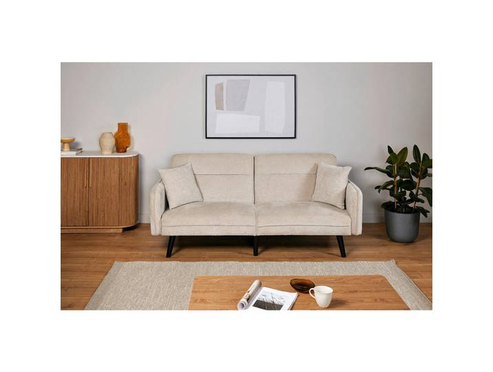 Livetastic Schlafsofa Chillax Line EU, Champagner, Holz, Metall, Eukalyptusholz, Uni, 2-Sitzer, Füllung: Schaumstoffflocken, 191x83x84 cm, Armteil links, rechts, Kinderzimmer & Jugendzimmer, Jugendmöbel, Jugendsofas
