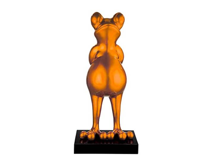 Casablanca hochwertige Deko Figur Skulptur Frosch XL - Design Frog metallic orange - Moderne Dekoration - Höhe 68 cm