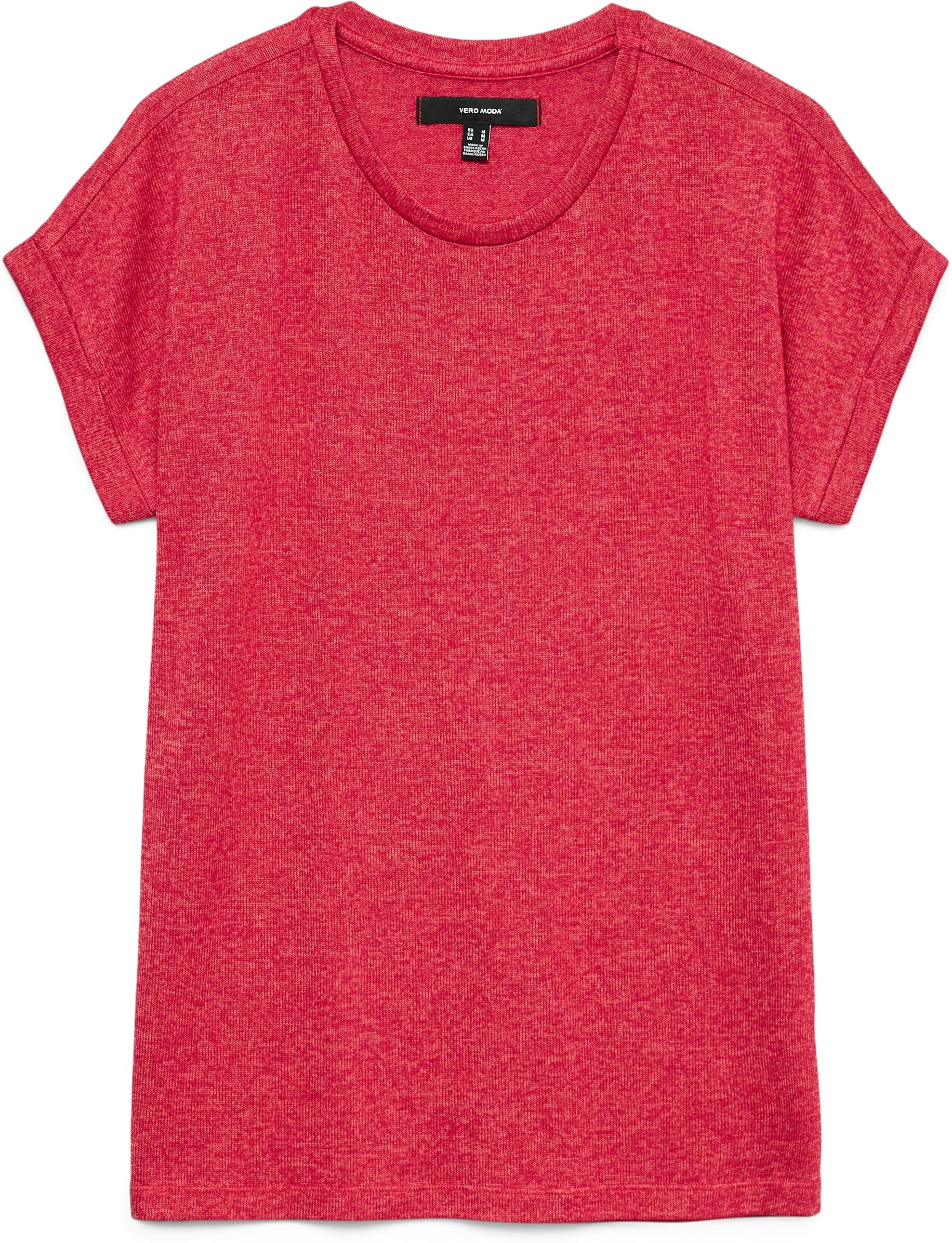 Vero Moda "VMBRIANNA SS O-NECK PULLOVER BOO REP" mit überschnittenen Schultern mit Umschlagsaum jazzy detail:with coral paradise melange XS