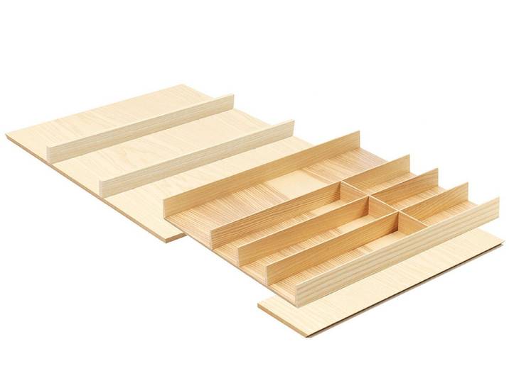Kesseböhmer Besteckeinsatz Besteckeinsatz FineLine Schublade 80-90cm Besteckkasten Eiche hell (1 St)
