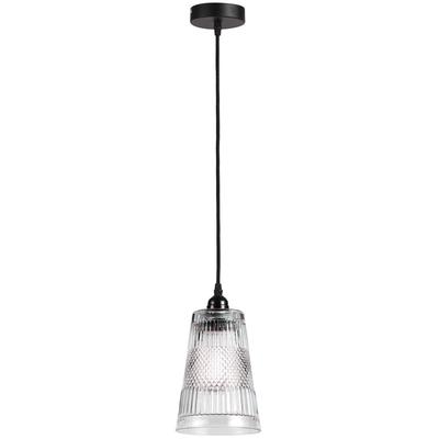 KAYOOM Hängeleuchte "Palum in Klar / Schwarz, ohne Leuchtmittel, LxBxH: 14.5 x 14.5 x 25 cm", transparent (transparent, schwarz), H: 25cm, 1 Stk., Leuchten, Hängeleuchte