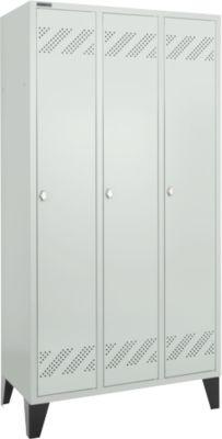 Schäfer Shop Pure Kleiderspind, 3 Abteile, Drehriegelverschluss, lichtgrau/lichtgrau