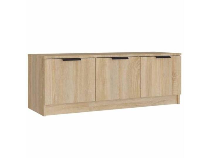 KGFHERENB TV-Schrank Lowboard Sonoma-Eiche 102x35x36,5 cm Holzwerkstoff Praktisches Mediamöbel fürs Wohnzimmer und Schlafzimmer mit geschützten Fächern und flexibel montierbarer Schranktür.