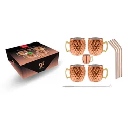 Diamond Moscow Mule Becher Set Kupfer