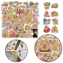 Set mit Capybara-Papieraufklebern, verschiedene Muster, 100 Stück.