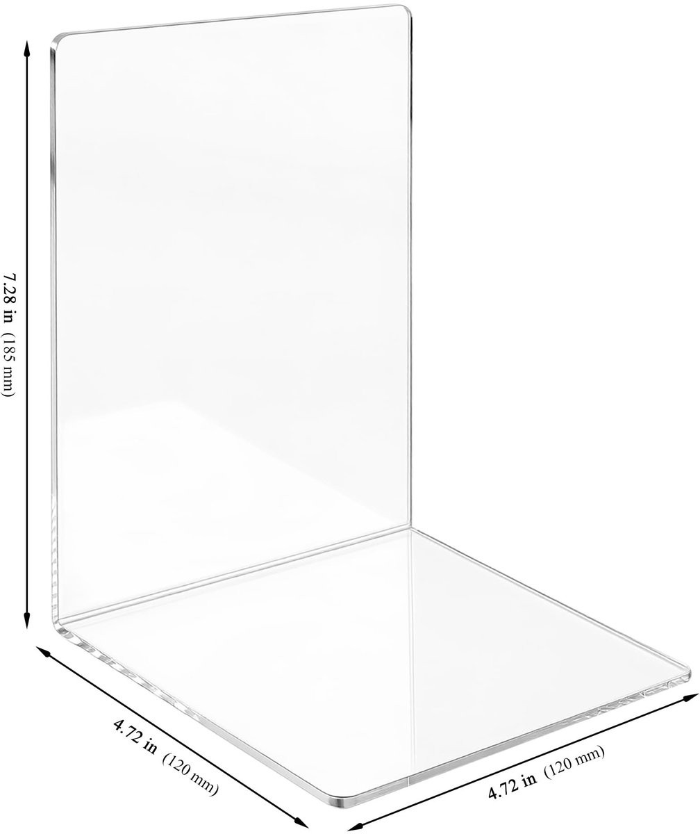 Omgoods Transparante Boekensteunen van Acryl, Set van 12