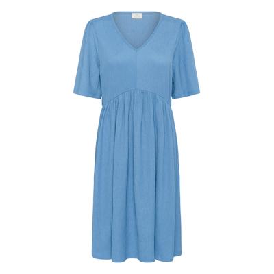 Jerseykleid KAFFE "Damen Jerseykleid KAmolly", Damen, Gr. 34, N-Gr, blau (ebb and flow), Obermaterial: 98% Polyester PES. 2% Elasthan EL., Kleider Jerseykleid