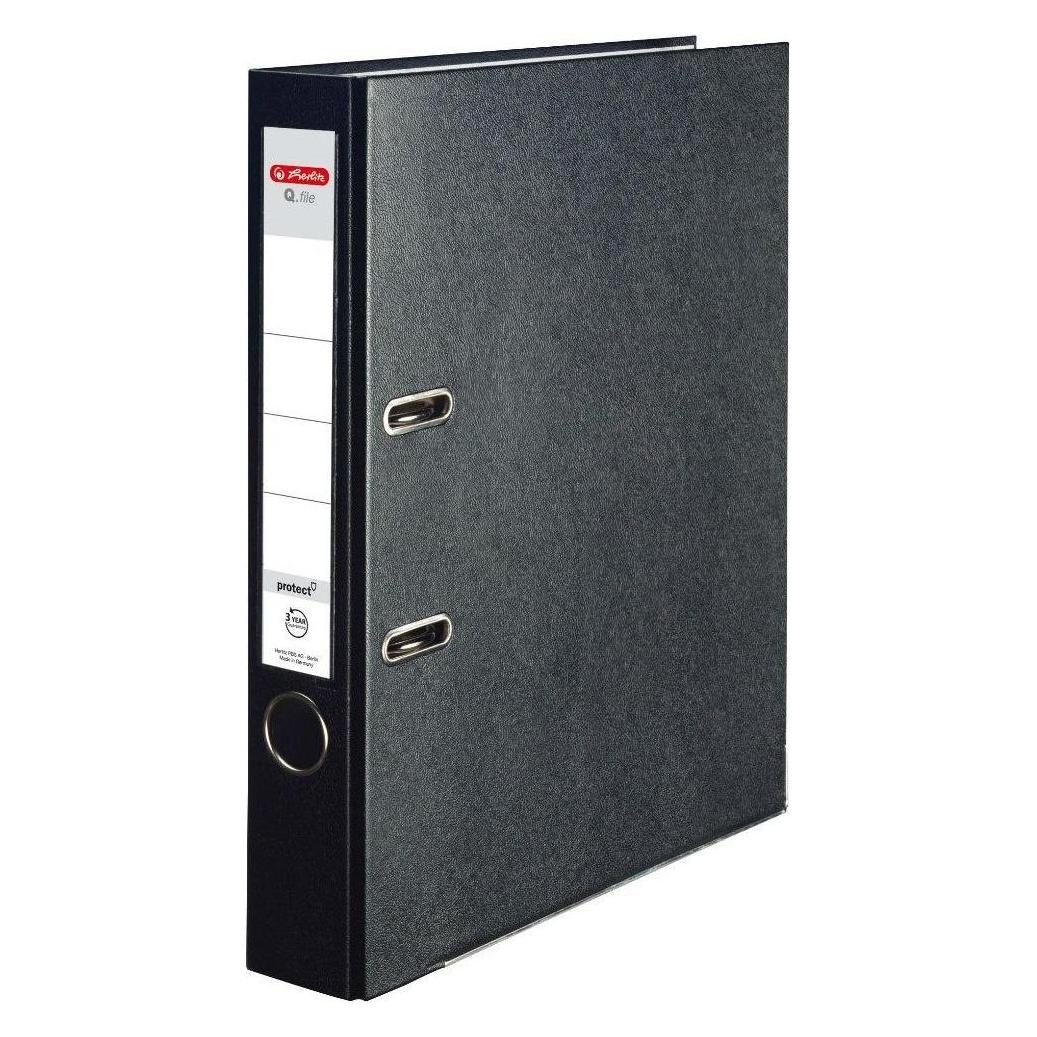 Herlitz Q.file Ordner protect A4 5 cm schwarz (A4, 50 mm, 1 Stk.) (0011167467)
