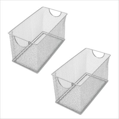 YBM Home All-Purpose Wire Mesh Storage Baskets: Organize Your Home with Open Bin Shelf Storage, Pack of 2