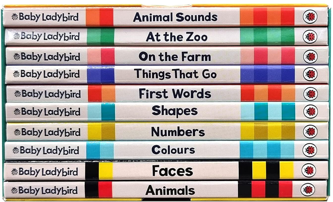 A Baby Ladybird Library 10 Books Collection Set by Ladybird - Board Book - Ages 0-5 - Animals, Colours, Numbers & More First Learning Books