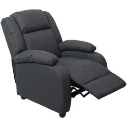 Fernsehsessel Glasgow, Relaxsessel Liege Sessel, Stoff/Textil ~ dunkelgrau