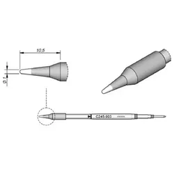 Lötspitze Serie C245, Rundform, C245903/ø1,0mm, gerade